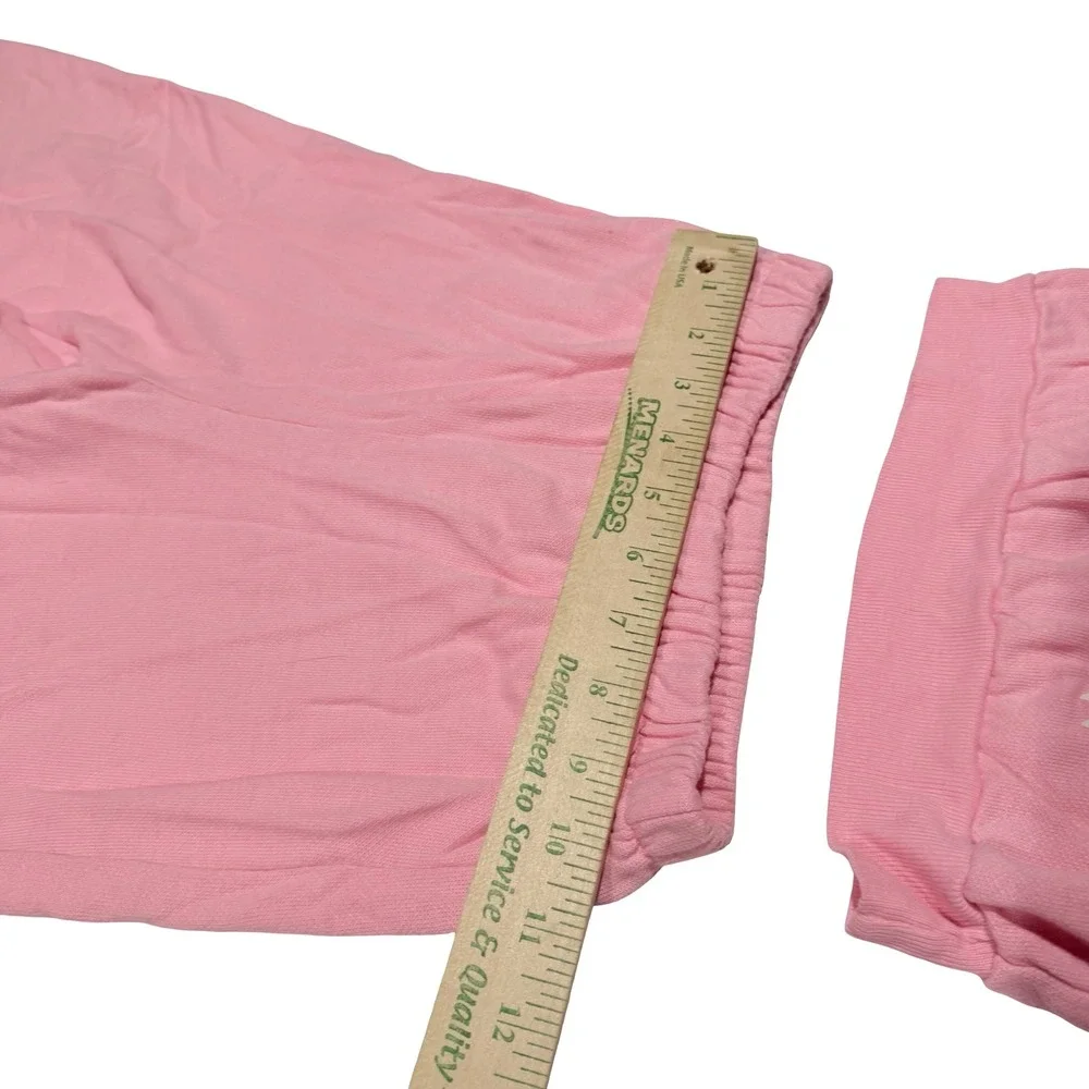 Vintage Rhythm Kids Pink Teddy Bear Heart Sweatsuit Set Lace Ruffle Size 6‎